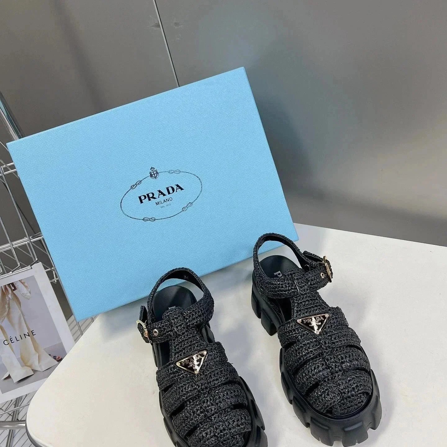 Prada Cleo Woven Sandals [40 styles]