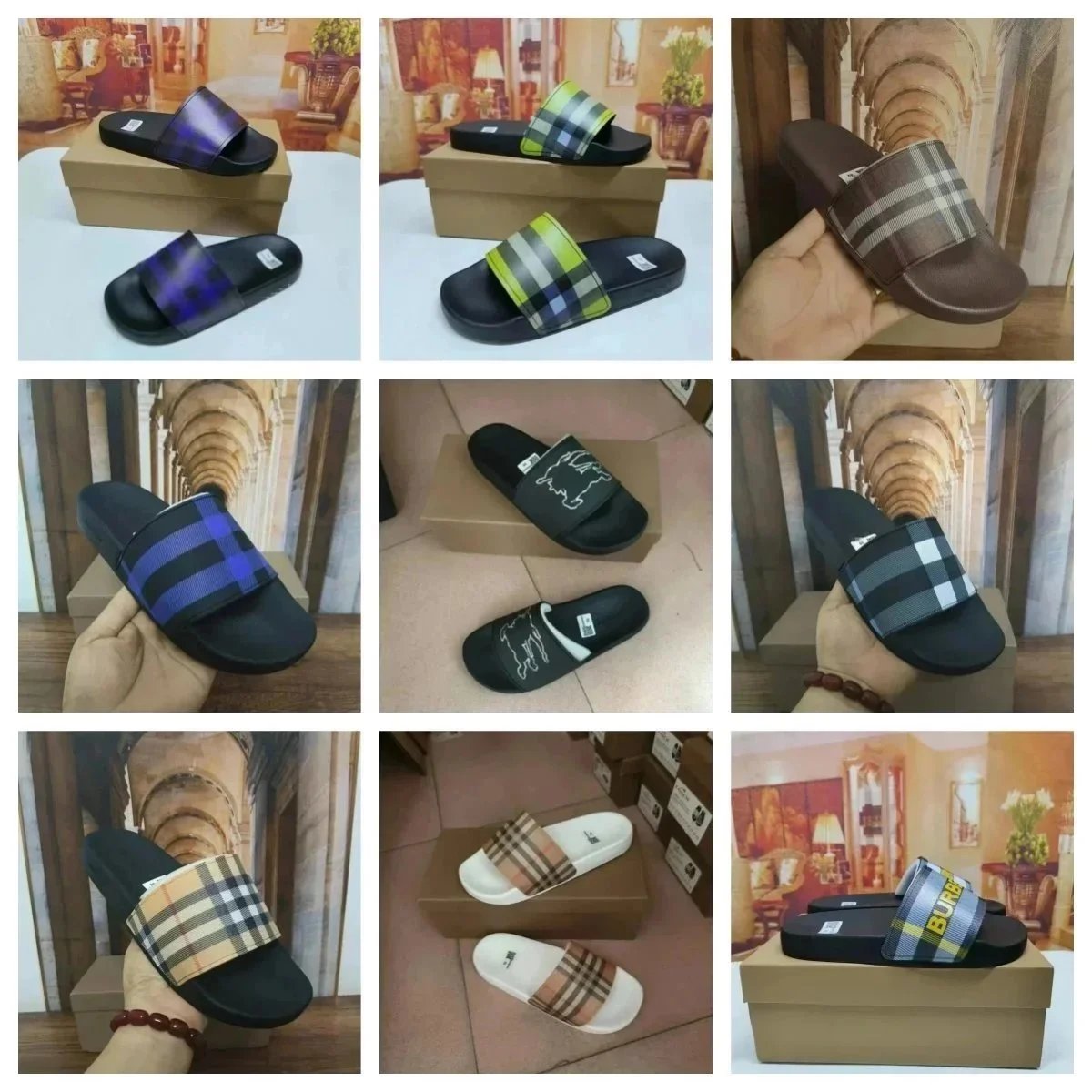 Burberry Check Slide Sandals [12 styles]