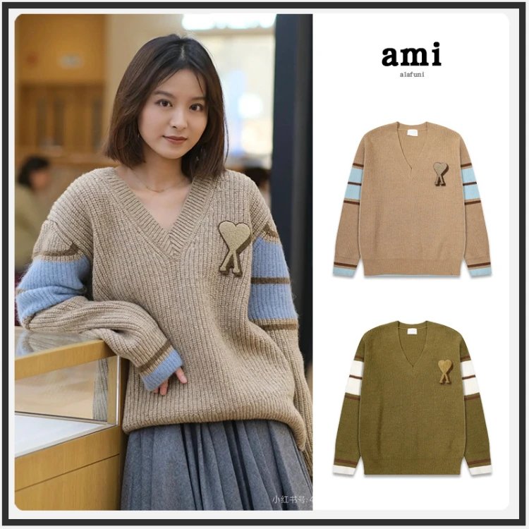 ami alafuni V-Neck Knit Sweater