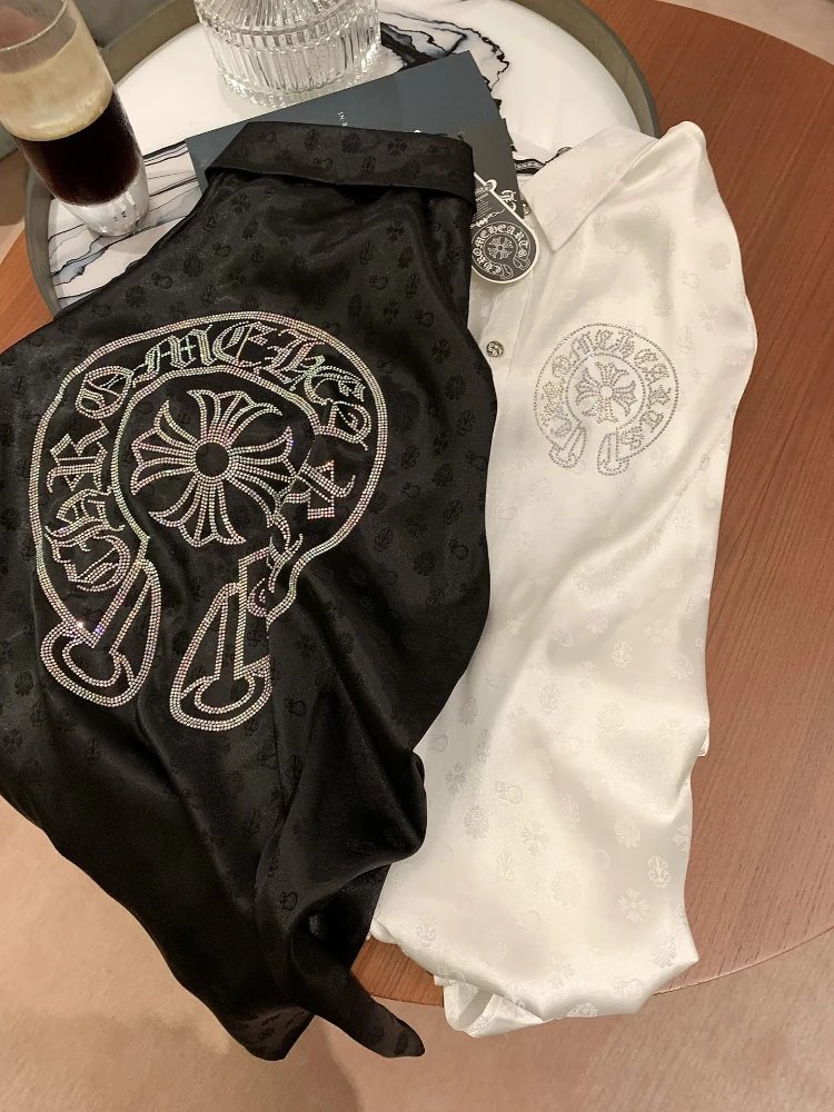 Chrome Hearts Crystal-Embellished Silk Shirt [2 styles]
